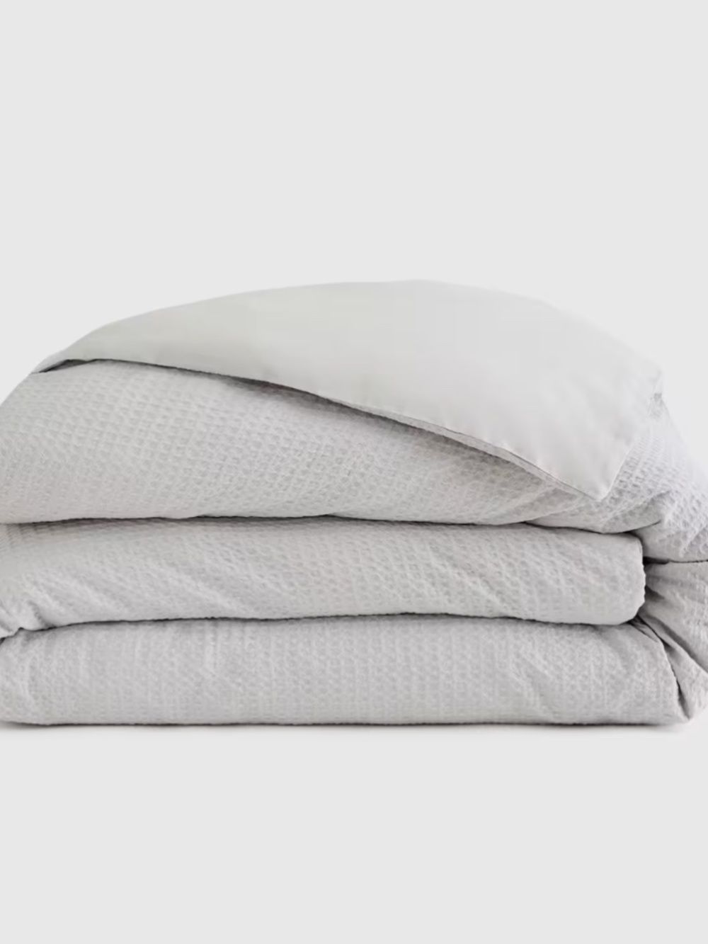 Quince Organic Luxe Honeycomb Duvet Cover King / California king Light Gray